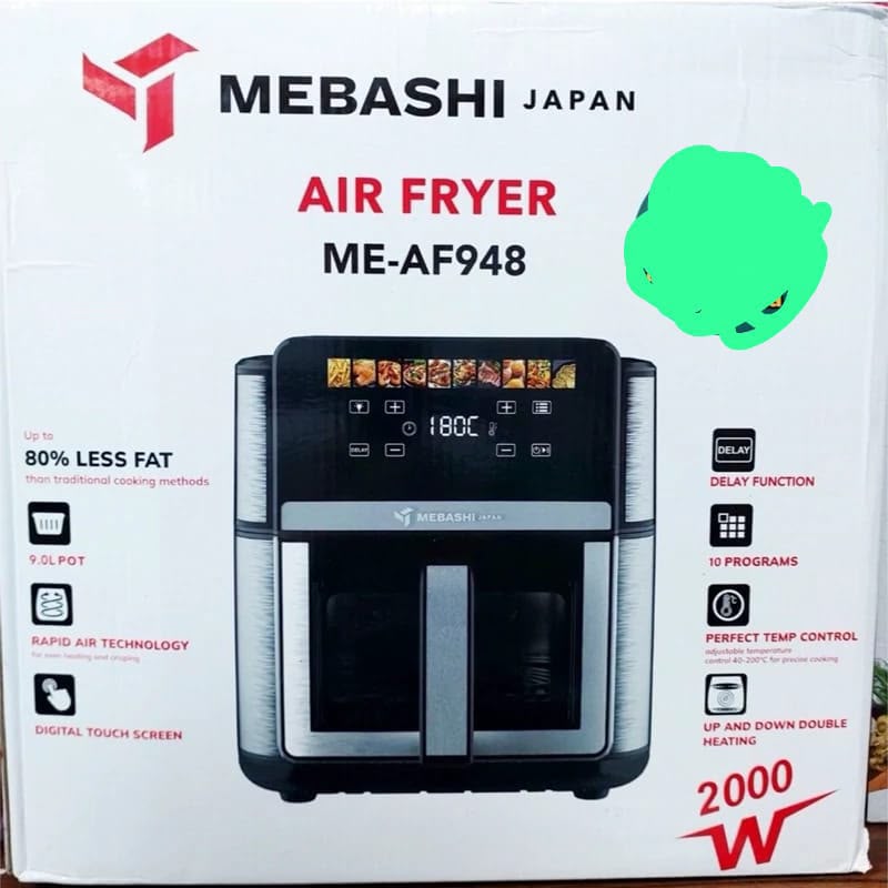 سرخ کن بدون روغن مباشی مدل ME-AF948 ظرفیت ۹ لیتر